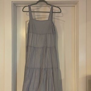 Madewell Blue Tiered Ruffled Sundress Knee-Length Casual